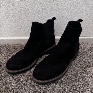 Black Suede Womens Chelsea Boots
